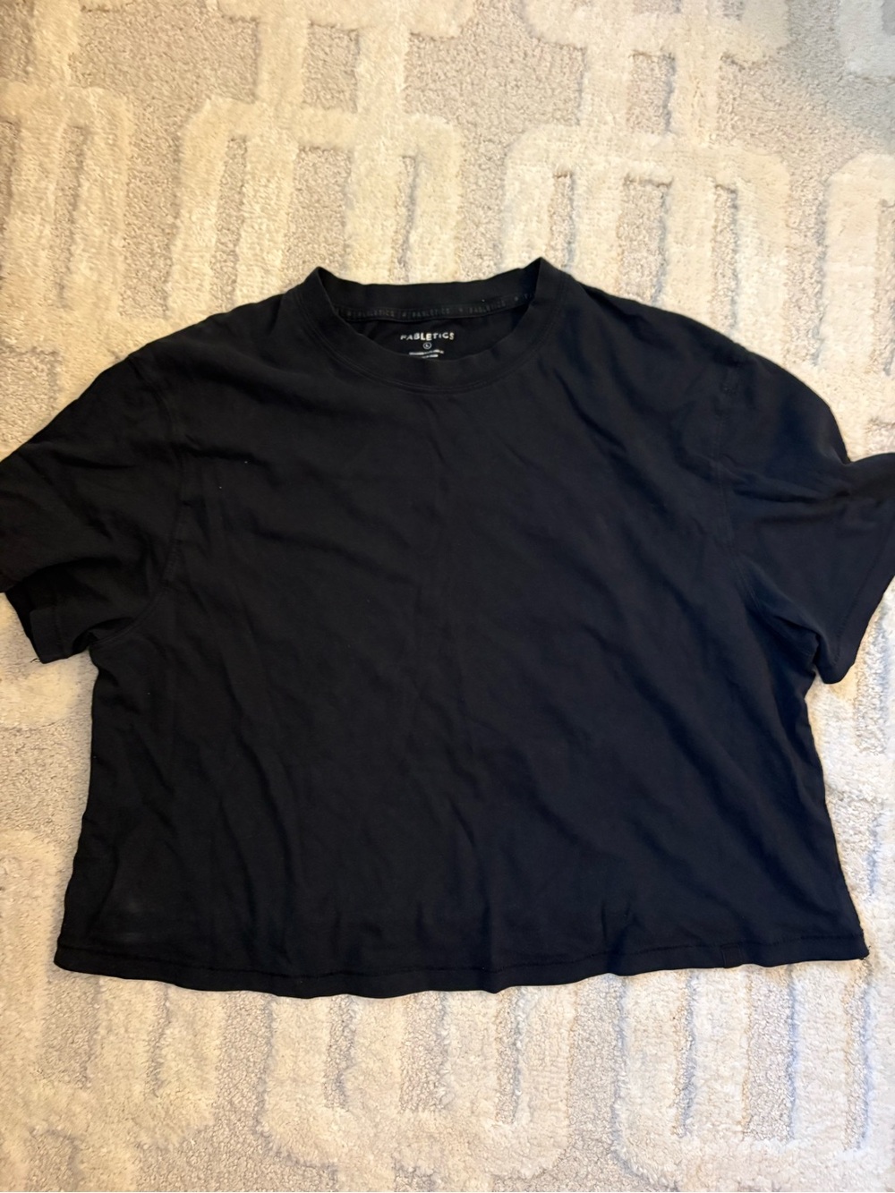 Black Cropped Crewneck T-Shirt